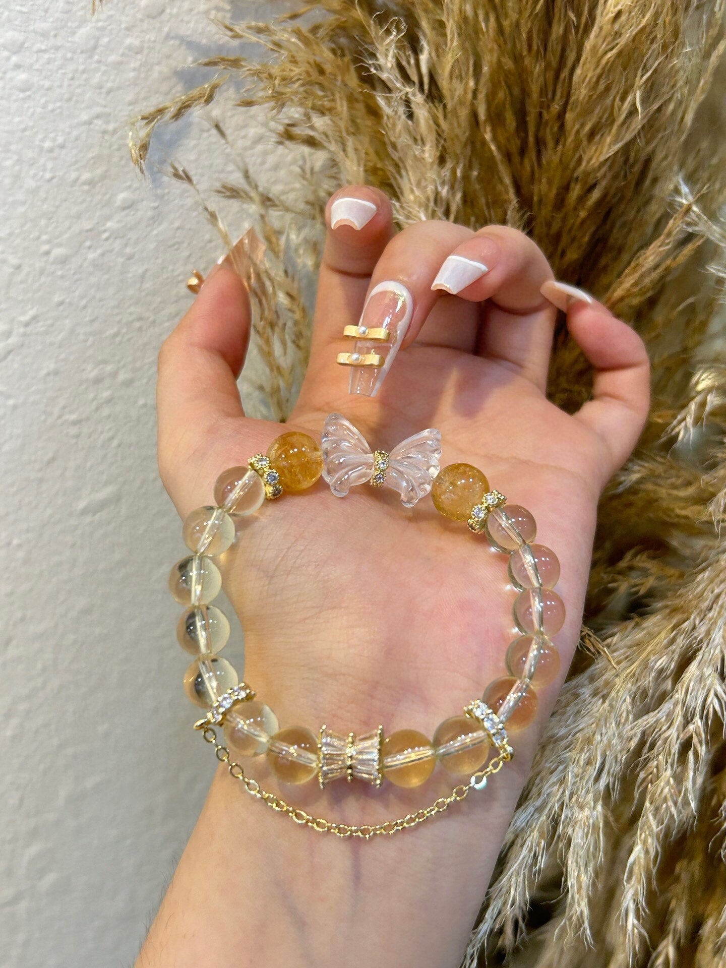 Butterfly Wealth Bracelet – Lemon Quartz & Yellow Aze with Prosperity Energy