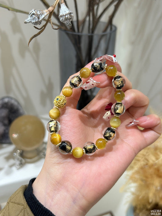 Yellow Tiger Eye and Citrine Bracelet