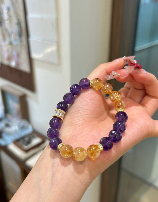 Amethyst and Citrine Bracelet