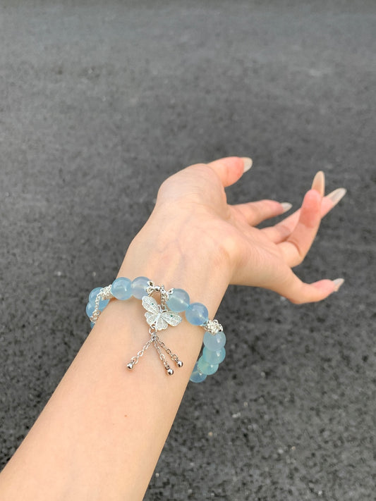 Blue Crystal Butterfly Bracelet