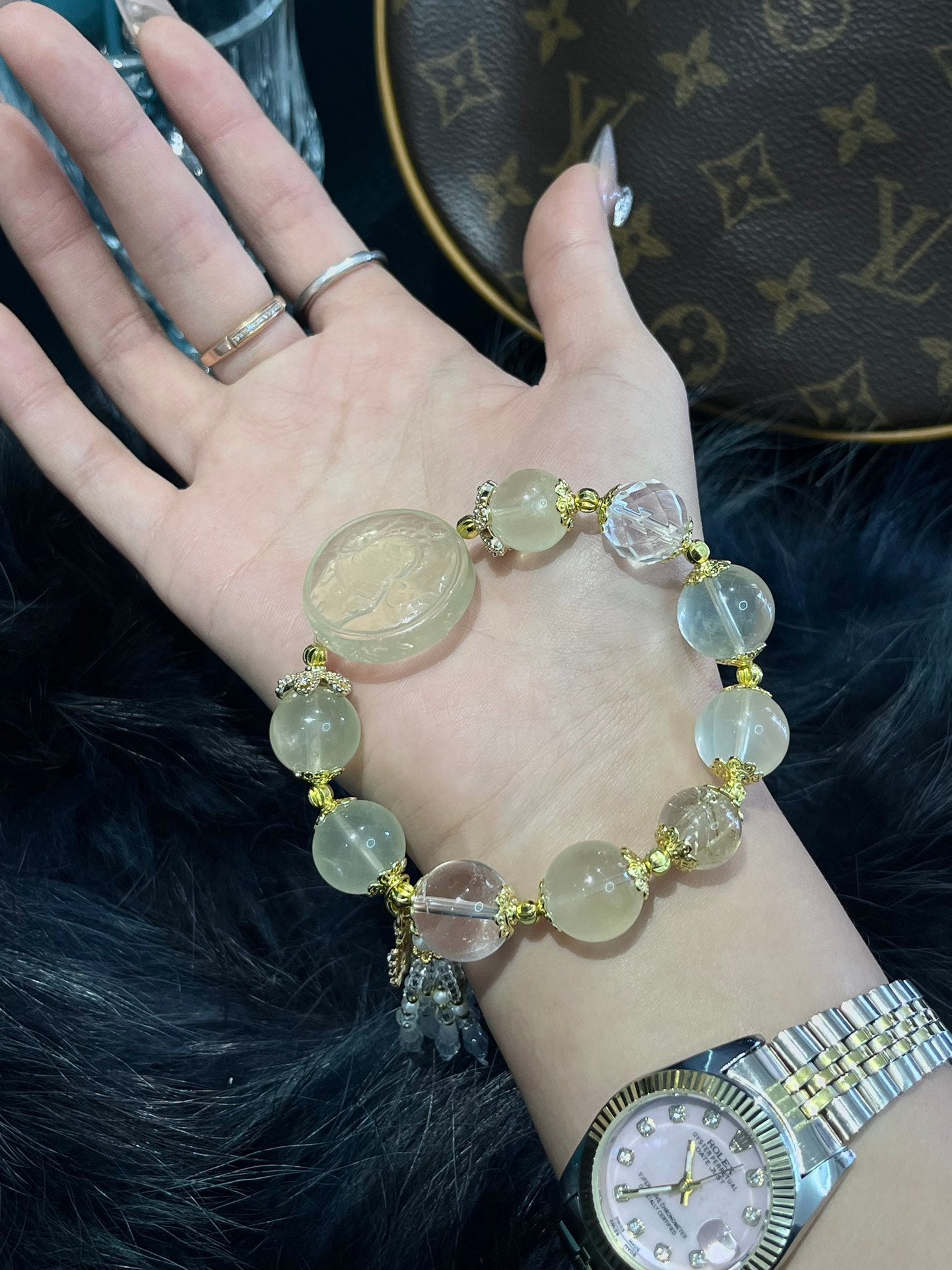 Citrine and Crystal Bracelet