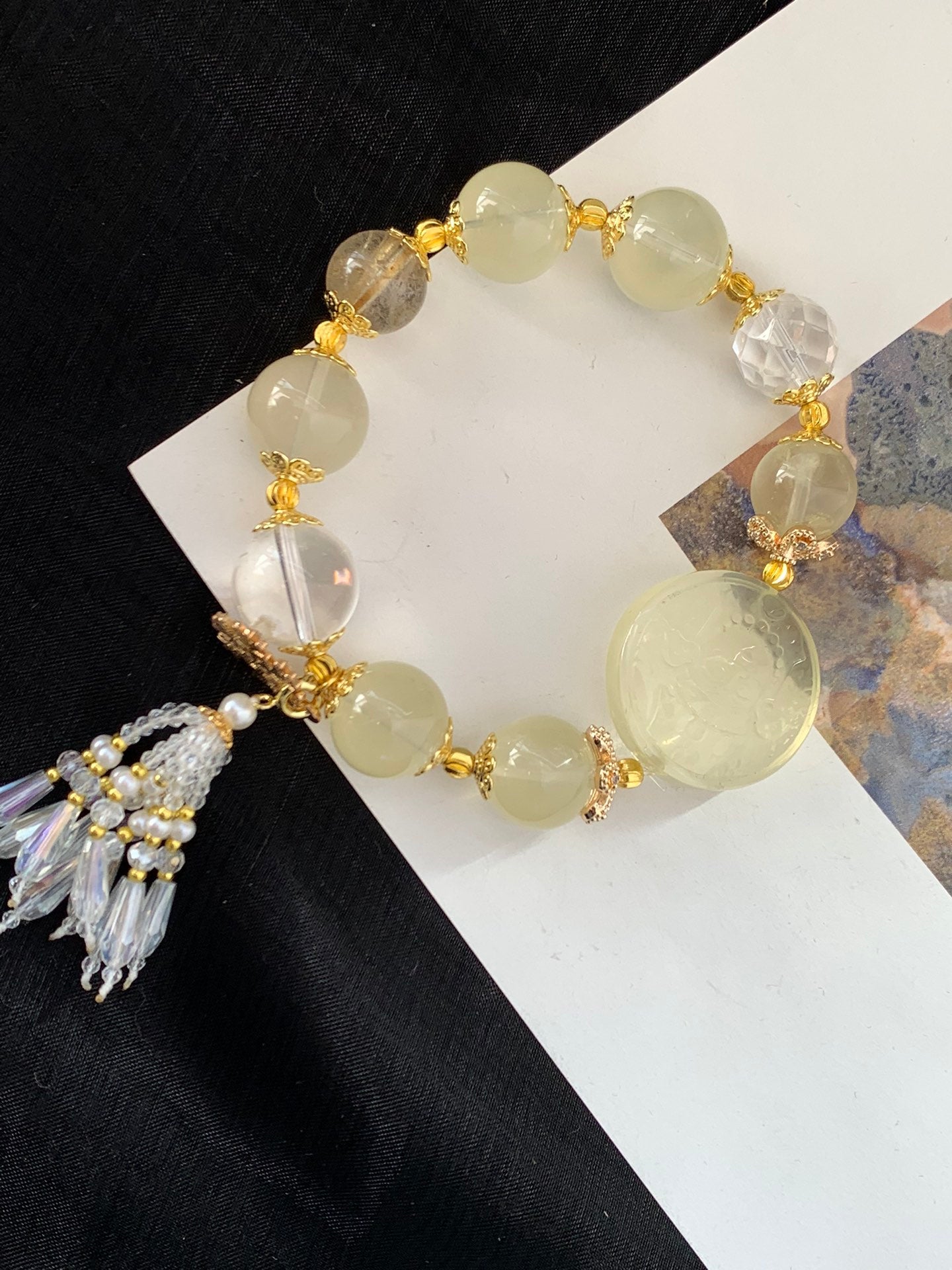 Citrine and Crystal Bracelet