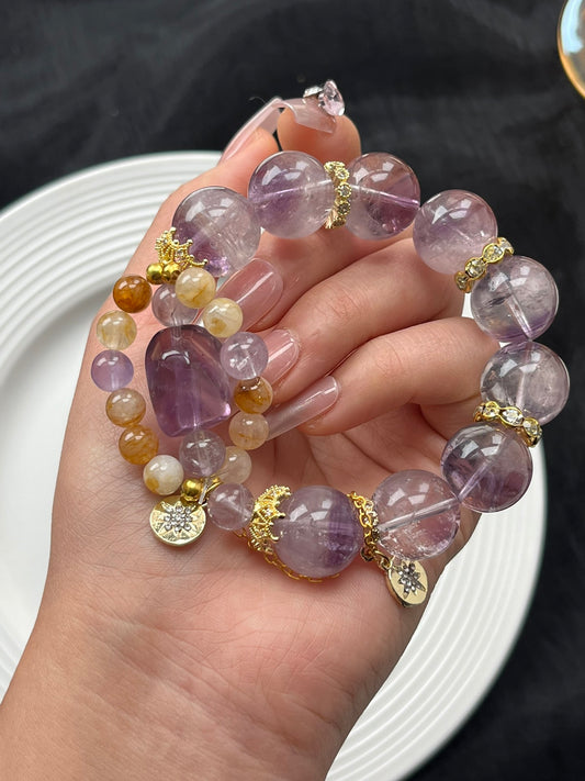 Amethyst and Citrine Bracelet