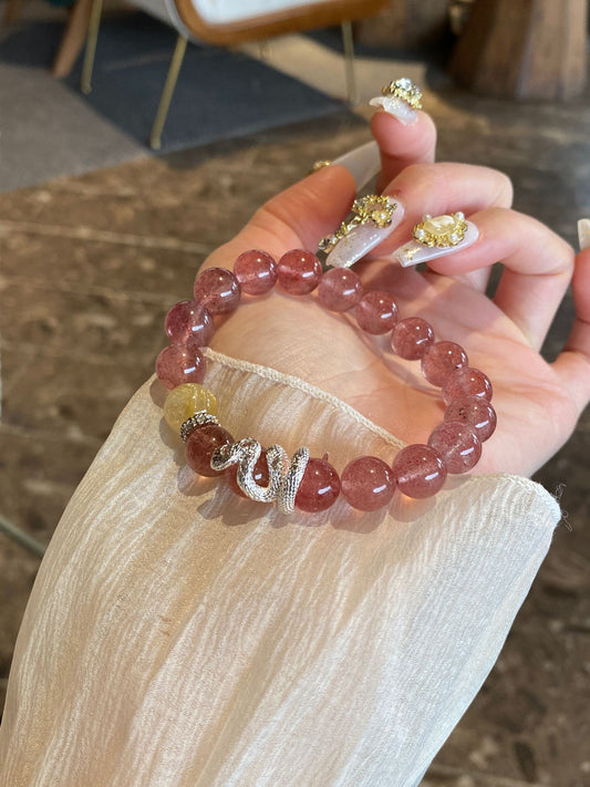 Mystic Red Strawberry Quartz Bracelet