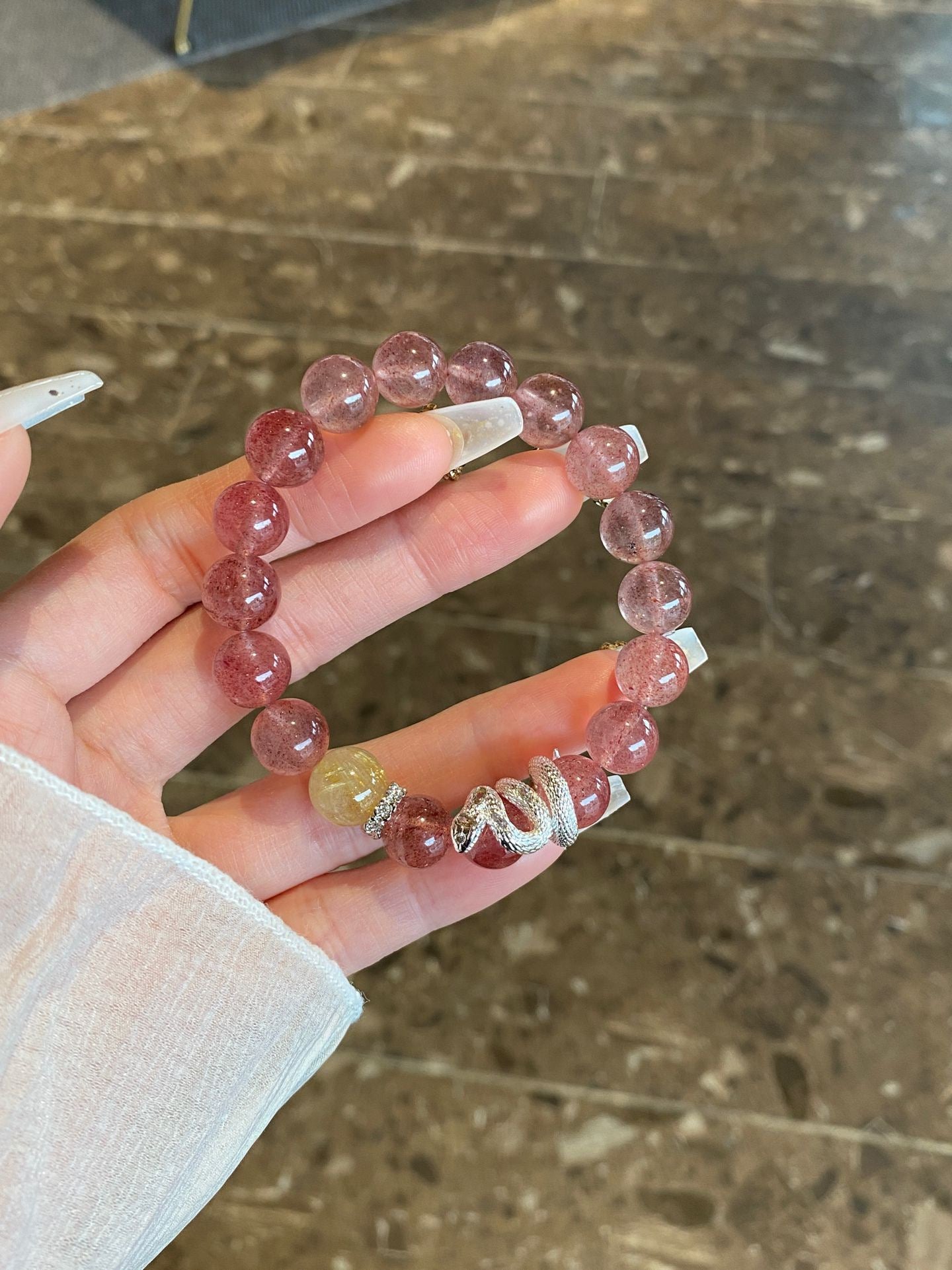 Mystic Red Strawberry Quartz Bracelet