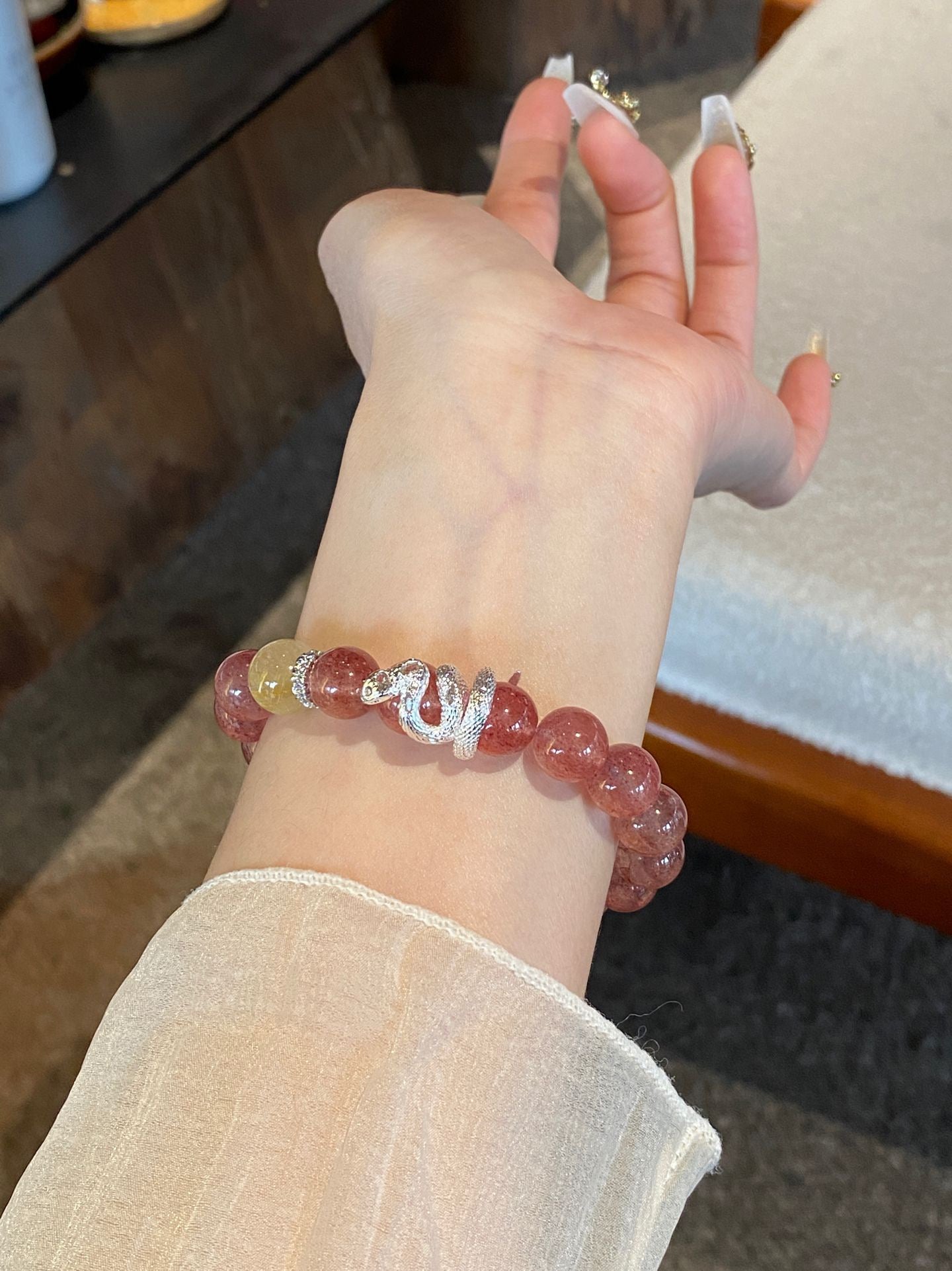 Mystic Red Strawberry Quartz Bracelet