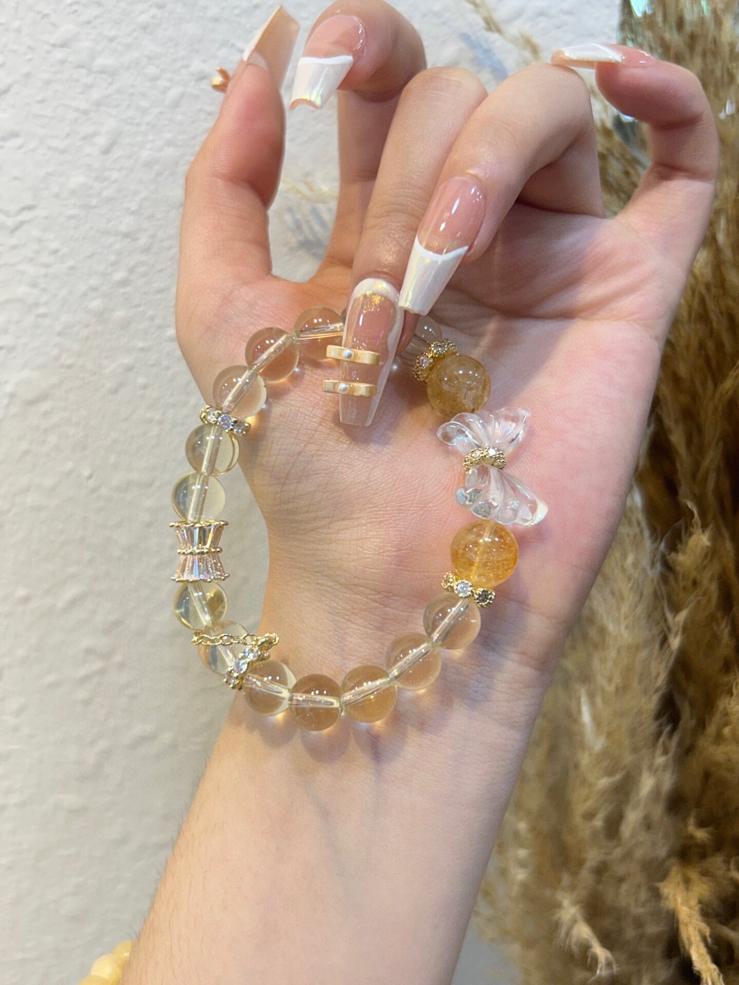 Butterfly Wealth Bracelet – Lemon Quartz & Yellow Aze with Prosperity Energy
