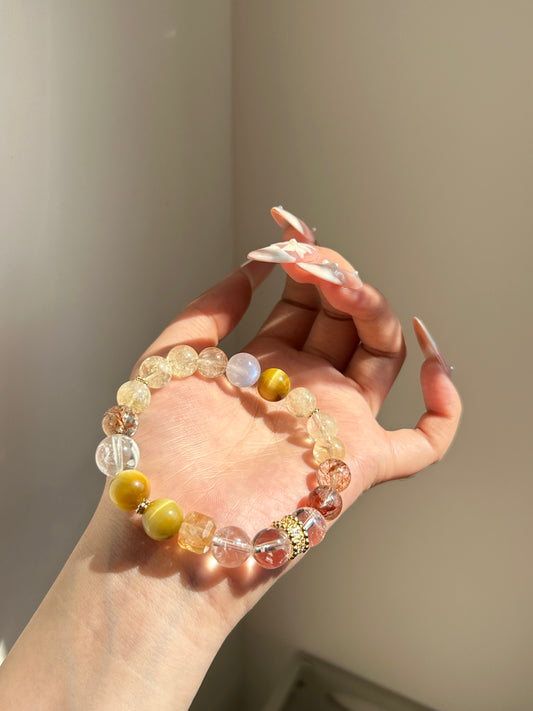 Golden Fortune Multistone Bracelet – Wealth, Wisdom & Career Boost