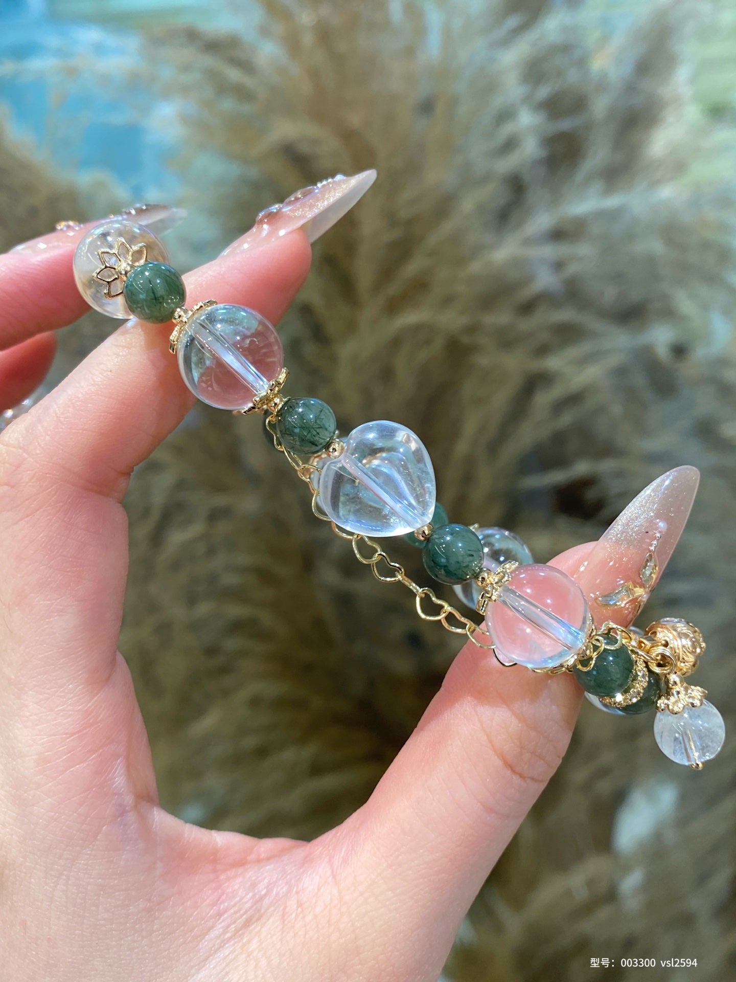 Crystal Clarity & Wealth Bracelet – Clear Quartz & Green Rutilated Quartz
