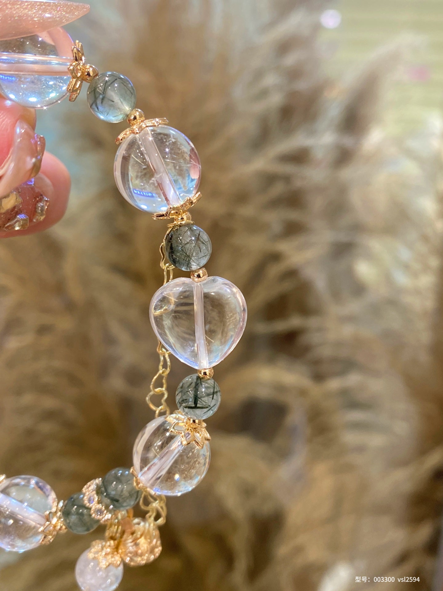 Crystal Clarity & Wealth Bracelet – Clear Quartz & Green Rutilated Quartz